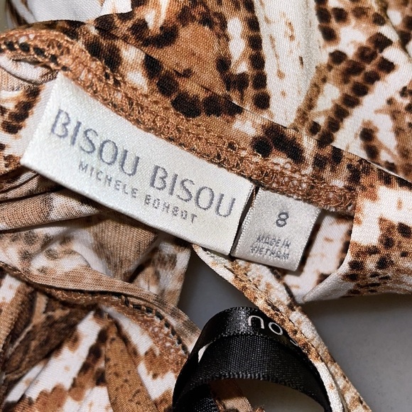 Bisou Bisou Snake Print long Maxi Dress Size 8 - Picture 9 of 9